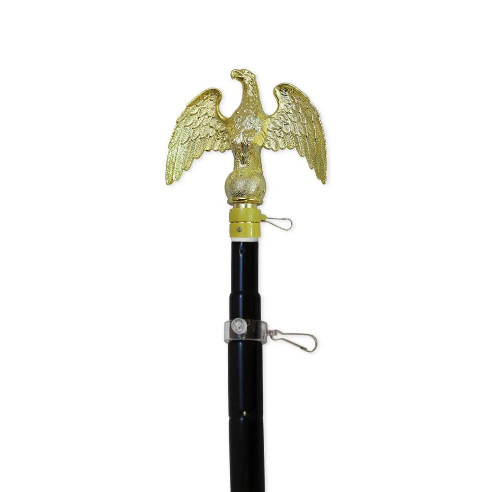 8ft Black Aluminum Flag Pole (Eagle Top)