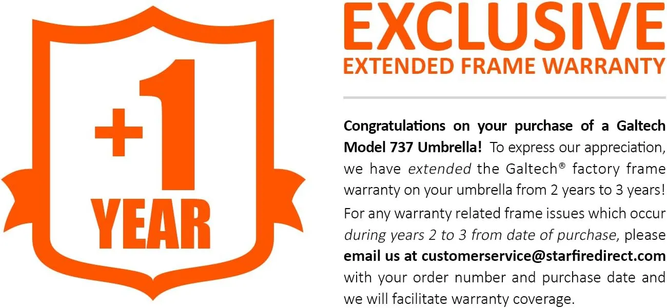 9-Foot Galtech (Model 737) Deluxe Auto-Tilt Umbrella with Antique Bronze Frame and Sunbrella Fabric Brick (Includes Extended Frame Warrantee)