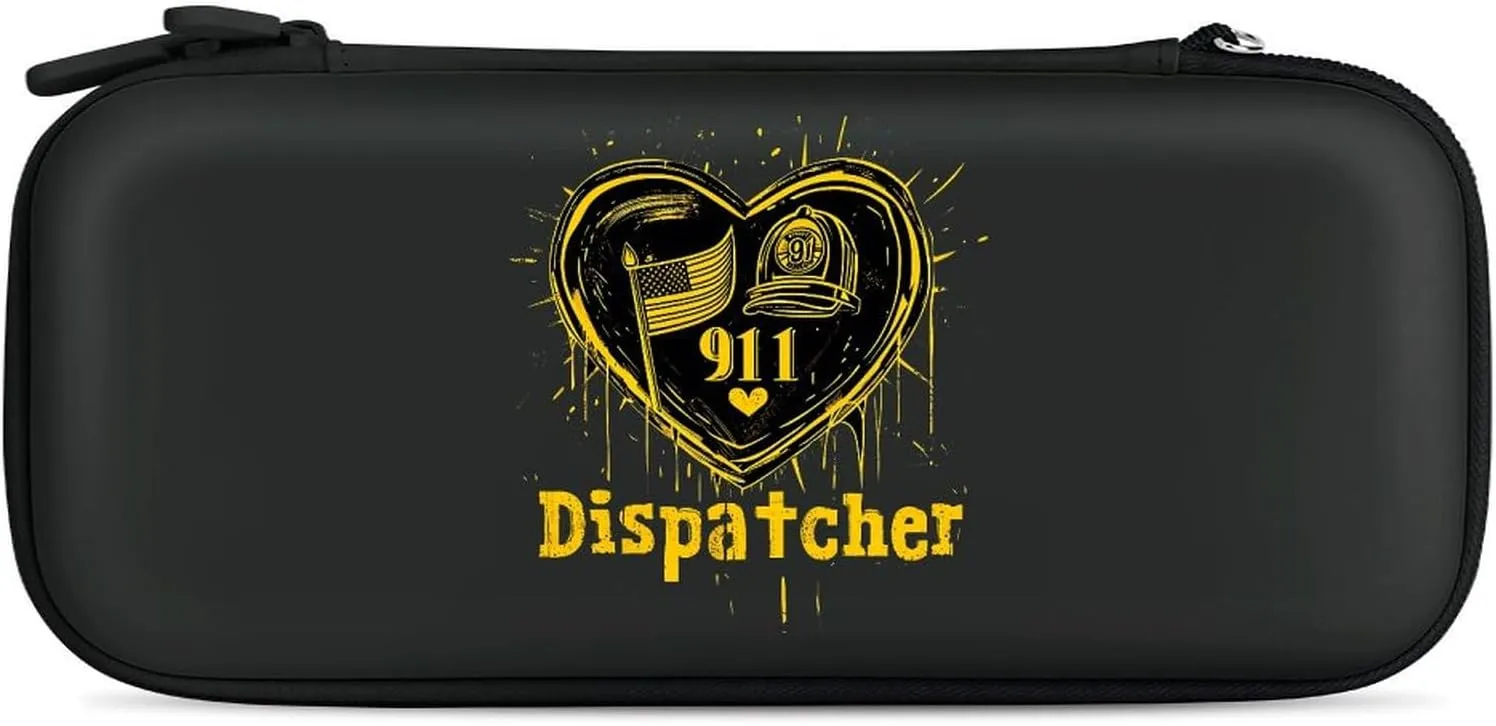 911 Diapatcher U.S.A Flag Hard Shell Travel Case with Rope 15 Game Card Pockets Compatible with Switch Protective
