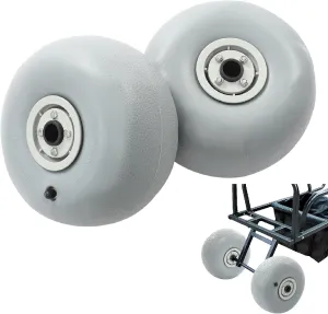 9" Beach Balloon Wheels Replacement Beach Cart Tires with Axle Hole 20mm, Beach Sand Tires for Kayak Canoe Cart and Boat, 2 Pack (9inch-Axle Hole 20mm)
