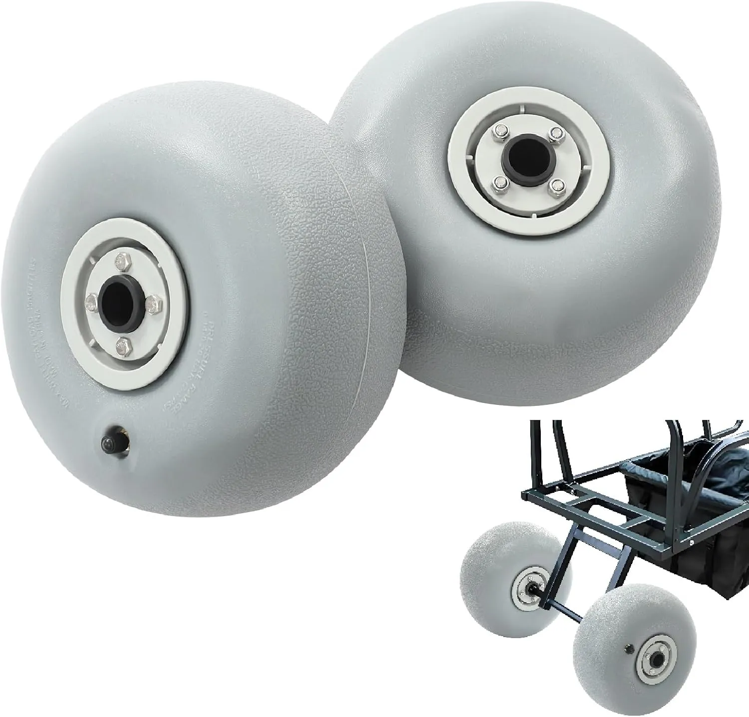 9" Beach Balloon Wheels Replacement Beach Cart Tires with Axle Hole 20mm, Beach Sand Tires for Kayak Canoe Cart and Boat, 2 Pack (9inch-Axle Hole 20mm)