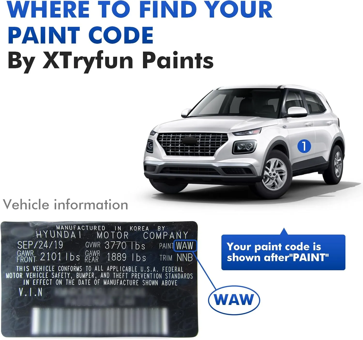 A2B Abyss/Onyx Black Touch Up Paint for Hyundai, DIY Car Paint Scratch Repair Kit, Automotive Paint, Quick & Easy Fix Scratch Repair for Elantra/Palisade/Kona/Sonata/Staria/Venue/Creta/Ioniq