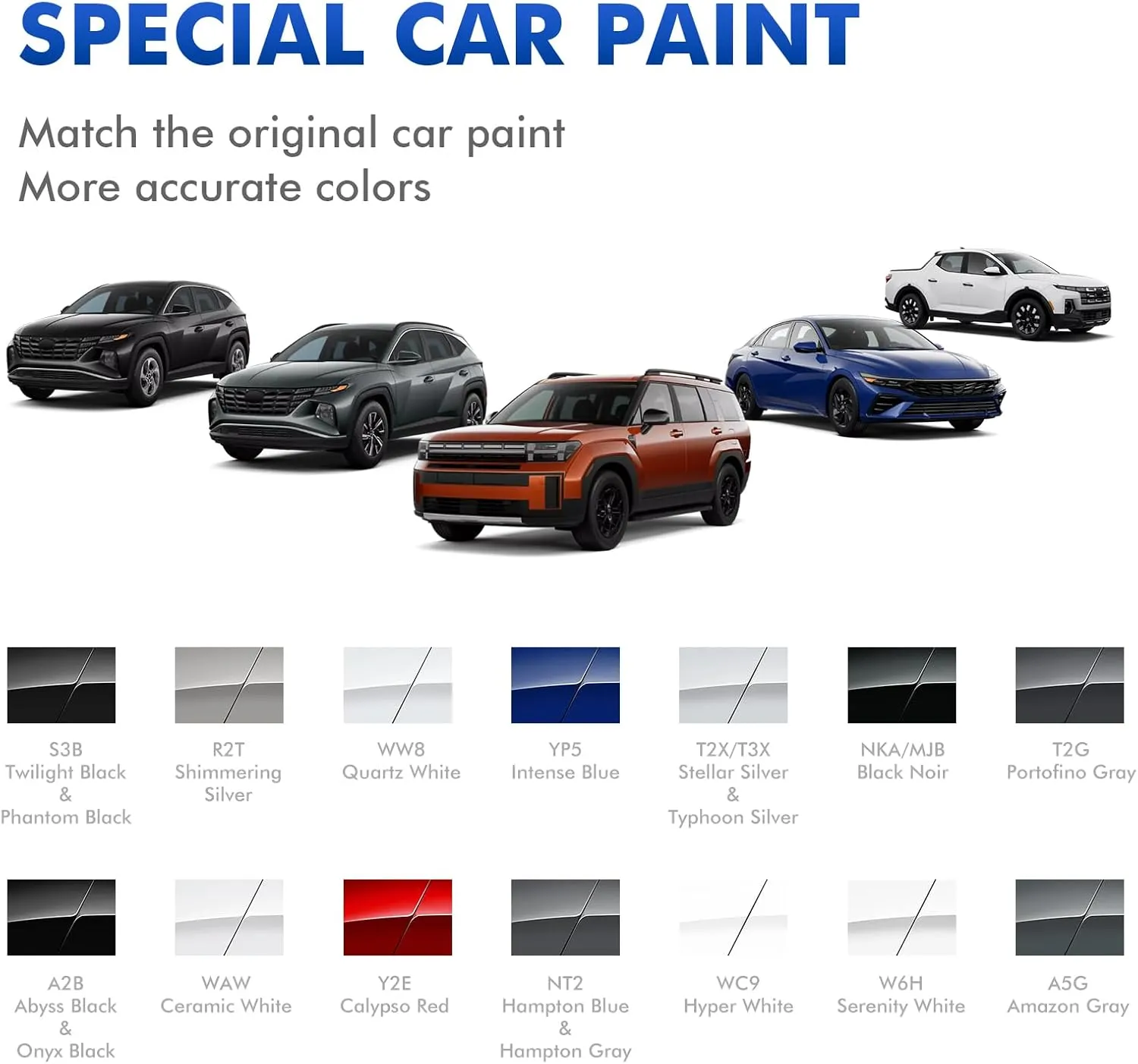 A2B Abyss/Onyx Black Touch Up Paint for Hyundai, DIY Car Paint Scratch Repair Kit, Automotive Paint, Quick & Easy Fix Scratch Repair for Elantra/Palisade/Kona/Sonata/Staria/Venue/Creta/Ioniq