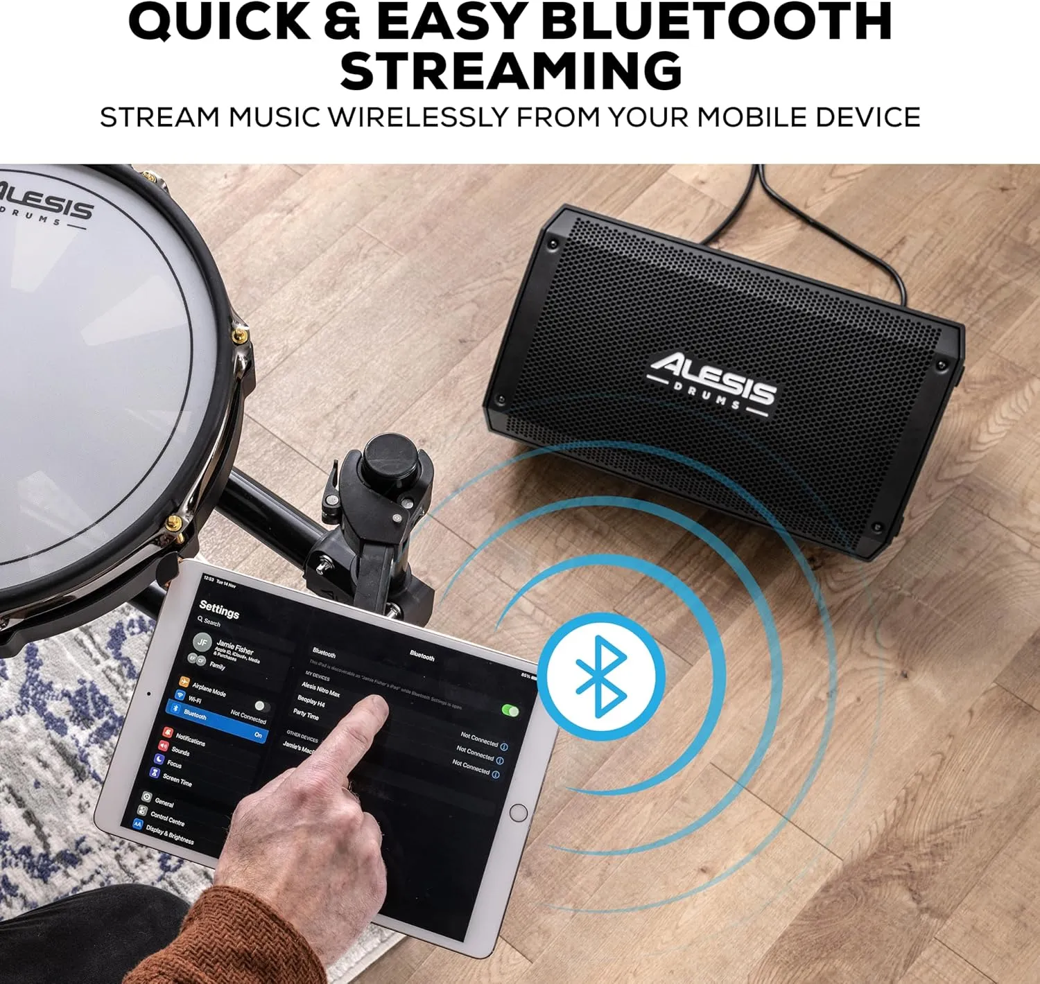 Alesis Strike Amp 8 MK2-2000W Drum Amp Speaker for Electric Drum Set with Bluetooth, 8" Woofer, HPF EQ and Ground-Lift Switch