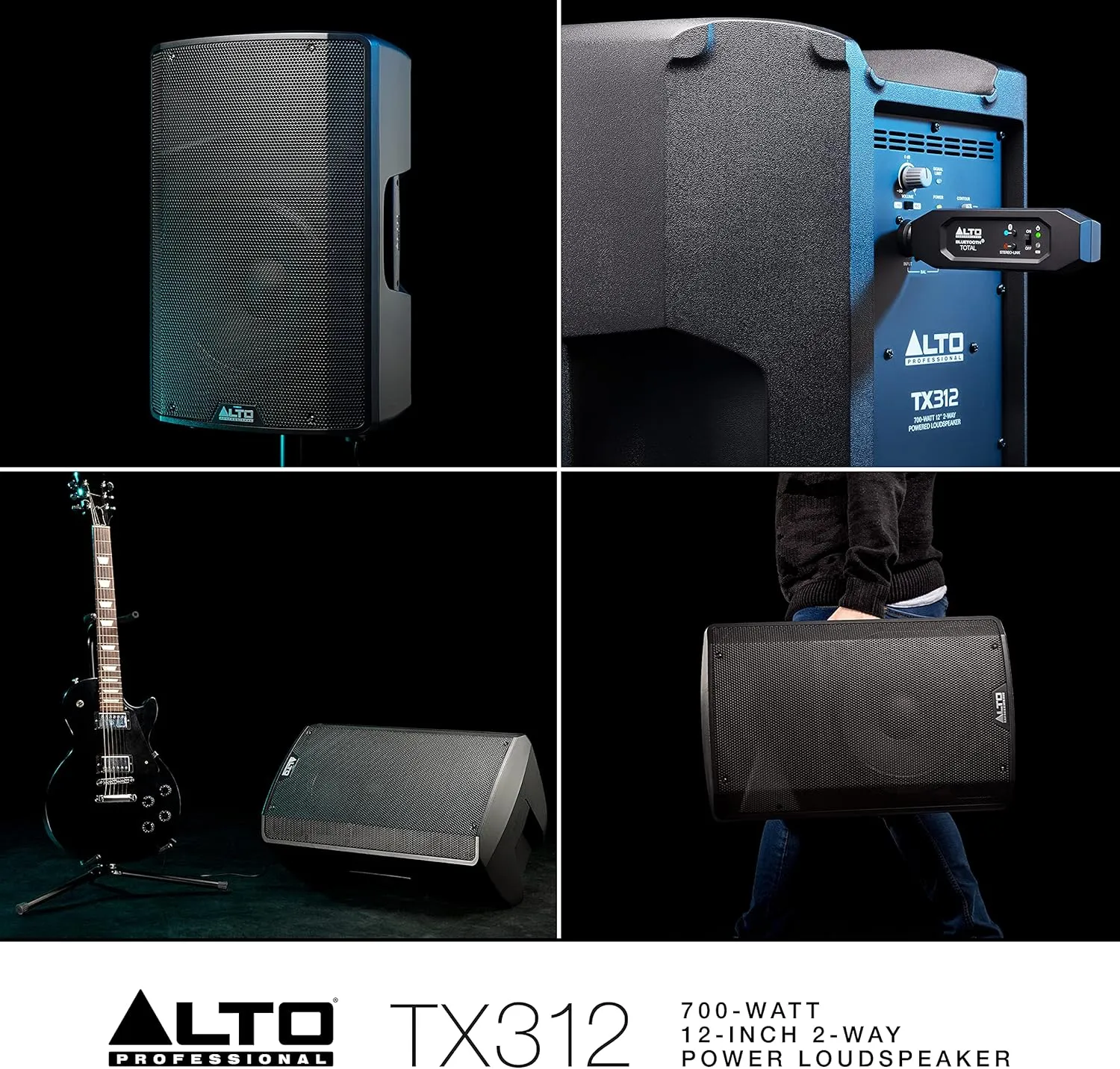 ALTO TX312 - 700W Powered DJ Speakers, PA System with 12" 2 Way, Signal Limiting and Switchable Mic Line Preamp and XLR In/Out