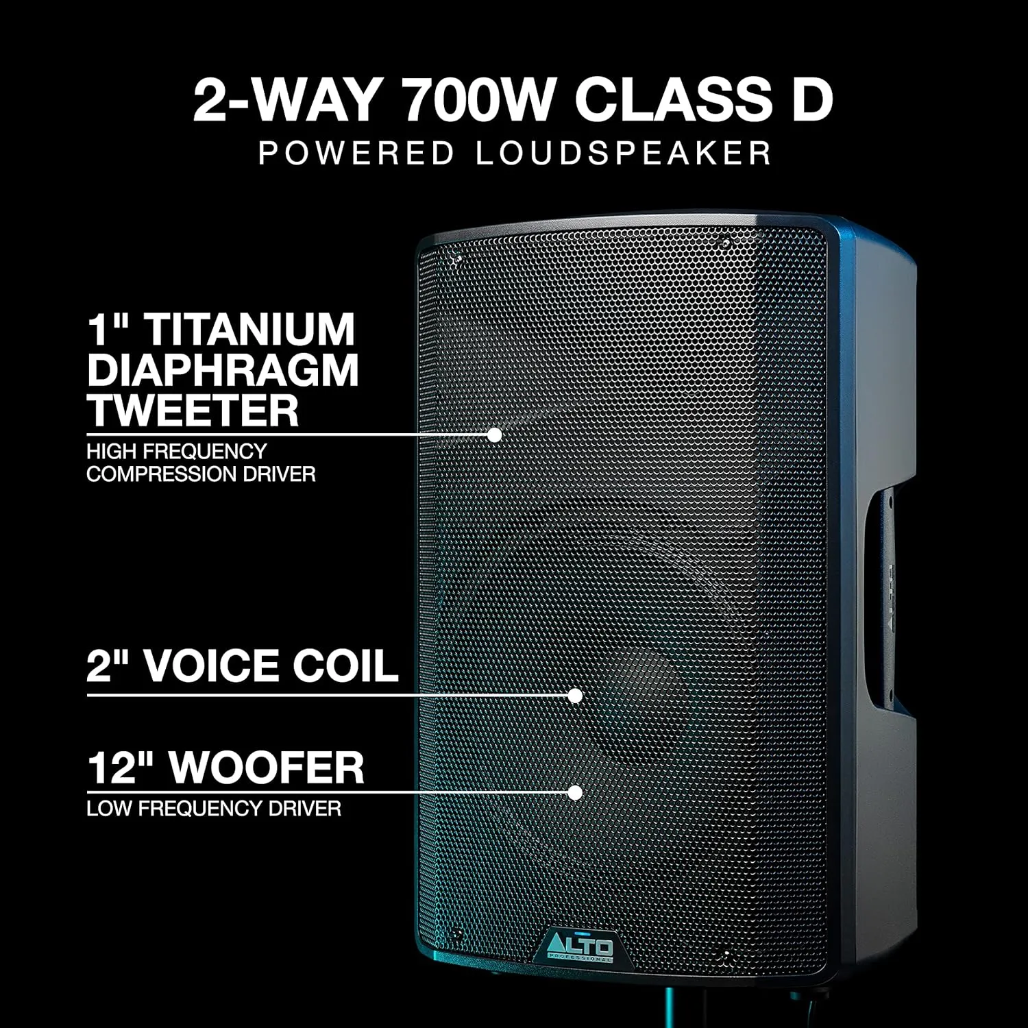 ALTO TX312 - 700W Powered DJ Speakers, PA System with 12" 2 Way, Signal Limiting and Switchable Mic Line Preamp and XLR In/Out