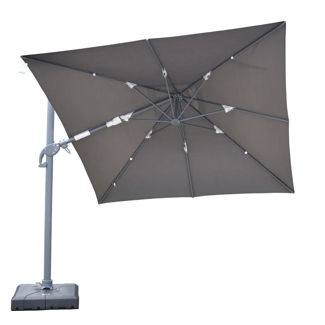 Amalfi 3x3m Cantilever Umbrella with Water Base - Dark Grey