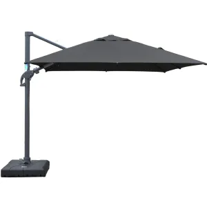 Amalfi 3x3m Cantilever Umbrella with Water Base - Dark Grey