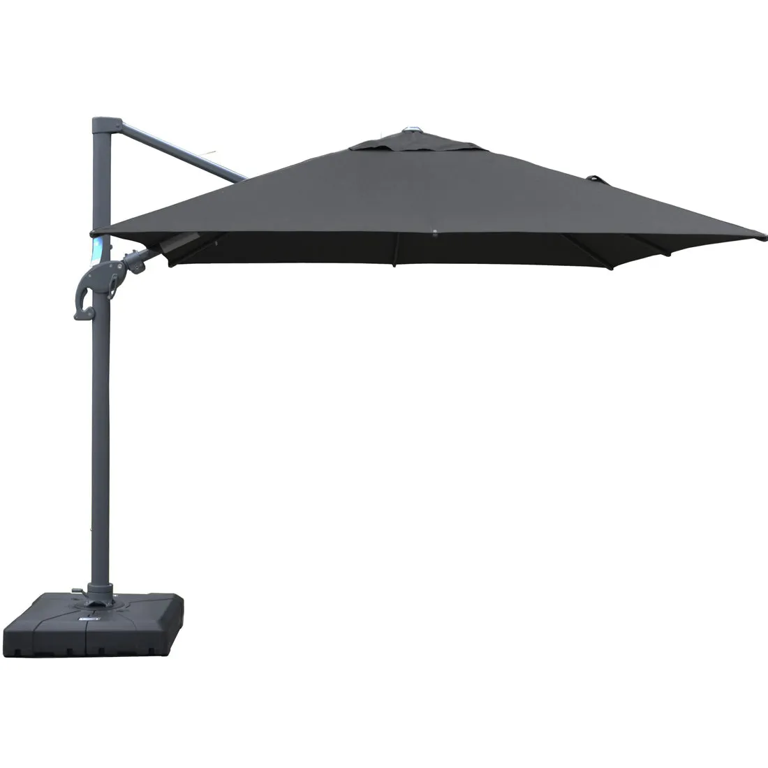 Amalfi 3x3m Cantilever Umbrella with Water Base - Dark Grey