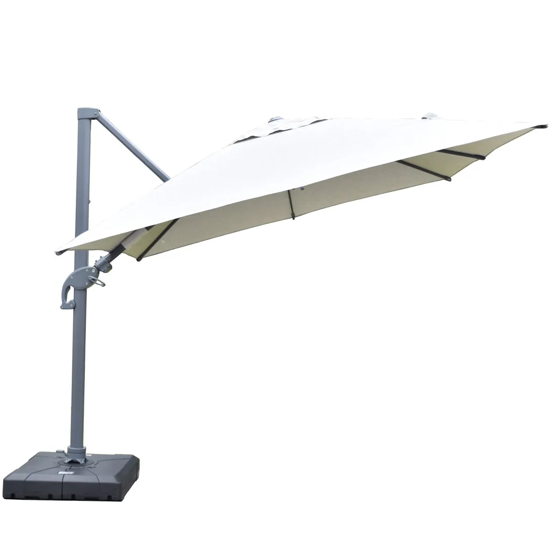 Amalfi 3x3m Cantilever Umbrella with Water Base - Light Grey