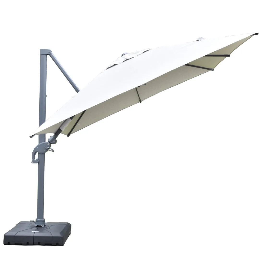 Amalfi 3x3m Cantilever Umbrella with Water Base - Light Grey