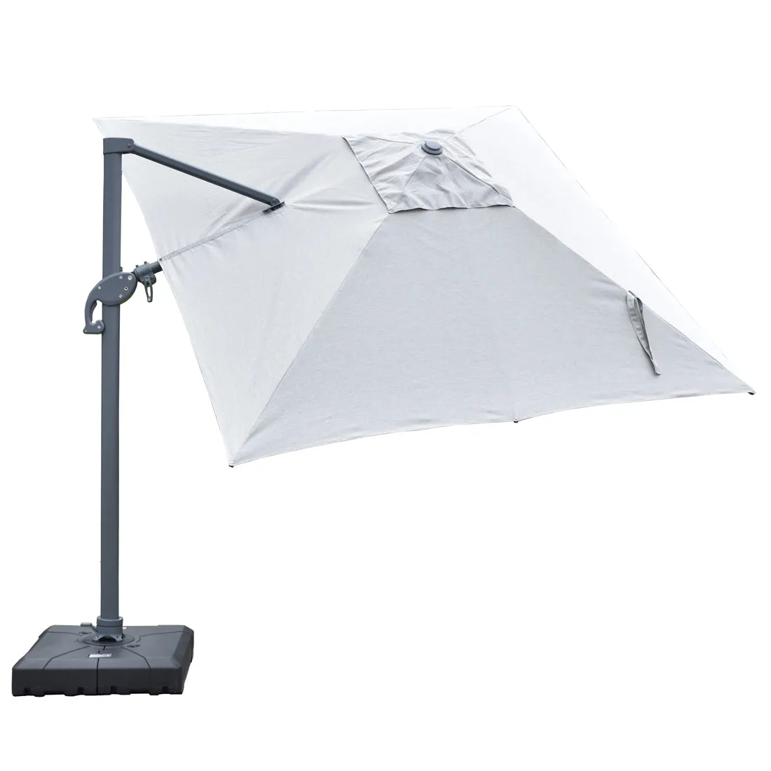 Amalfi 3x3m Cantilever Umbrella with Water Base - Light Grey
