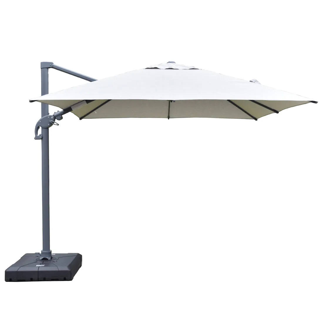 Amalfi 3x3m Cantilever Umbrella with Water Base - Light Grey