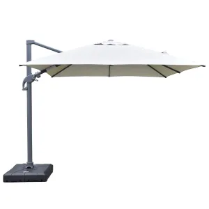 Amalfi 3x3m Cantilever Umbrella with Water Base - Light Grey
