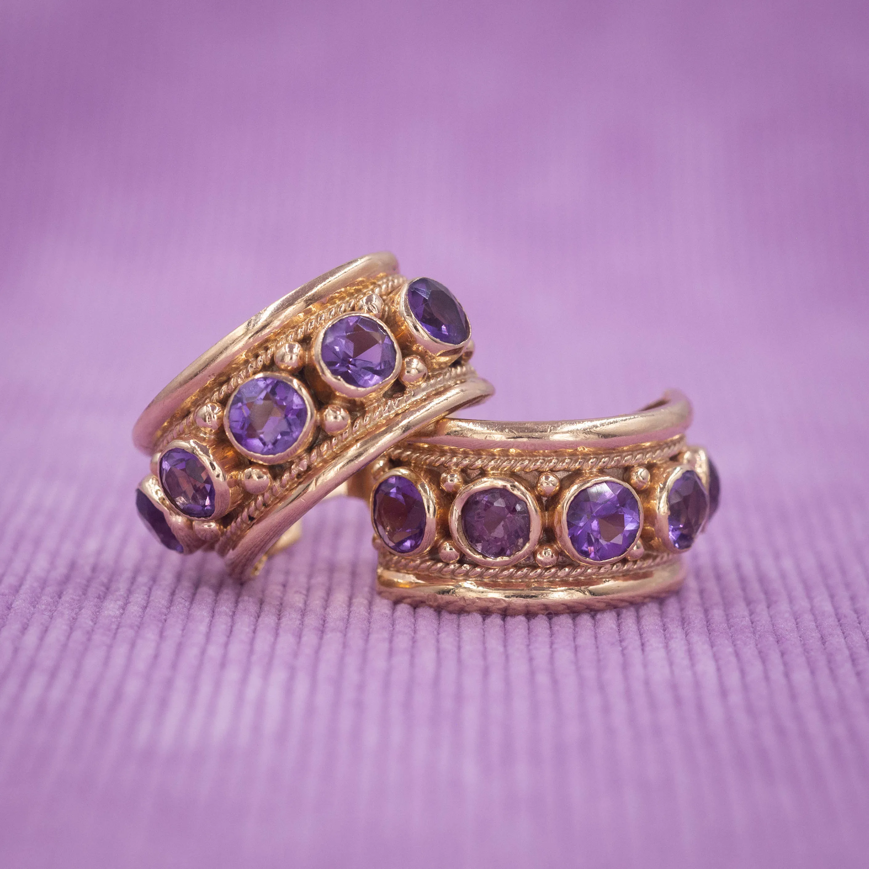 Amethyst Half-Hoops c1950