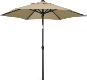 AMMSUN 5.8ft Patio Umbrella Outdoor Table Umbrellas with Push Button Tilt, UPF50  Premium Steel Pole and Ribs for Deck, Lawn, Garden, Backyard & Pool (Tan)