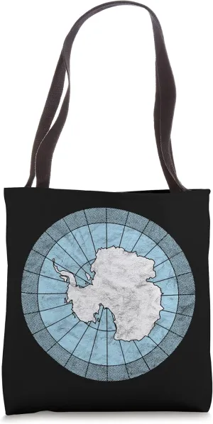 Antarctica Map Minimalist Distressed Vintage 80s South Pole Tote Bag