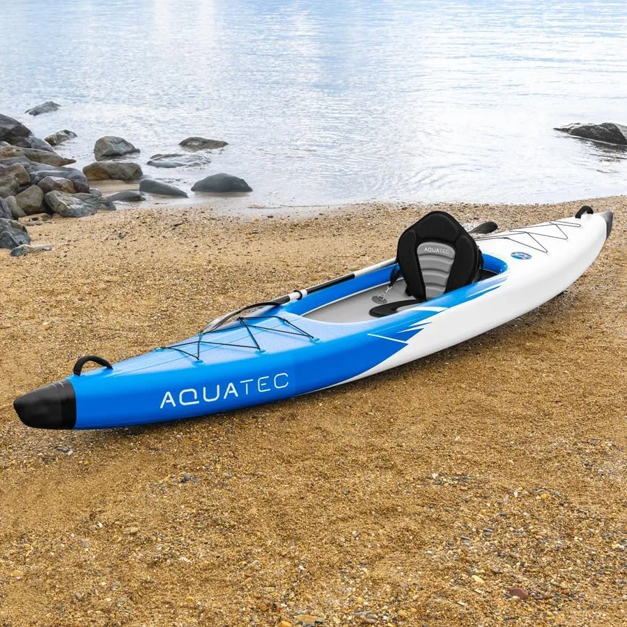 AQUATEC Inflatable Kayaks – Professional & Intermediate Options, Single or Tandem (Double) Seats - Complete with Seats, Paddles, & Accessories – Ideal for Adventure Enthusiasts