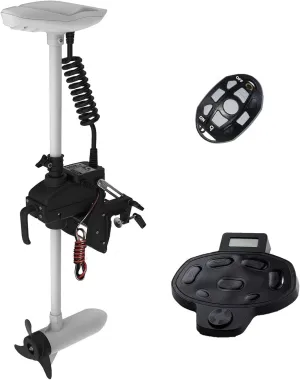 AQUOS Haswing 12V 55LBS 26inch Transom Trolling Motor with 2.4 G Wireless Remote Control and Wireless Foot Control for Inflatable Pontoon Boat, Dinghy Kayak Fishing, One Person Boat Fishing