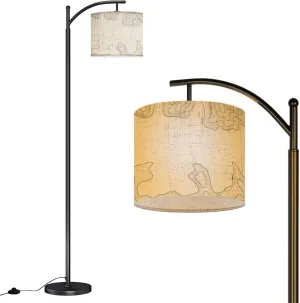 Arc Floor Lamps Geographical map Contour map Abstract Frame Design Modern LED Adjustable Lampshade Standing Light for Living Room Reading Bedroom Office
