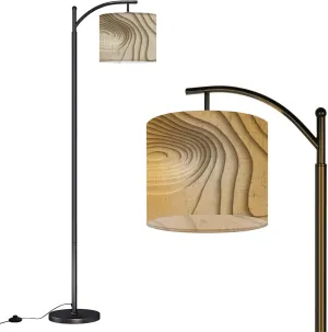 Arc Floor Lamps Mountain Hiking Map line Topography Abstract Topographic map Space for Modern LED Adjustable Lampshade Standing Light for Living Room Reading Bedroom Office