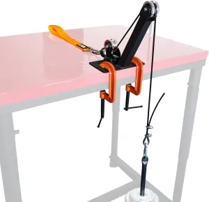 Arm Wrestling Pulley Training System Kit for Table Professional Forearm and Wrist Strengthener with Aluminum Rotating Pulleys Adjustable 1.5m Cable, Loading Pin and Training Strap for Home Gym Workout