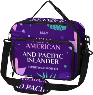 Asian American And Pacific Islander Heritage Month Lunch Bag Insulated Lunch Tote Shoulder Bag for Men Women Work Travel Picnic