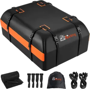 Asinking Car Rooftop Cargo Carrier Bag, 21 Cubic Feet 100% Waterproof Heavy Duty 840D Car Roof Bag for All Vehicle with/Without Racks - Storage Bag, Anti-Slip Mat, 2 Extra Straps, 4 Door Hooks