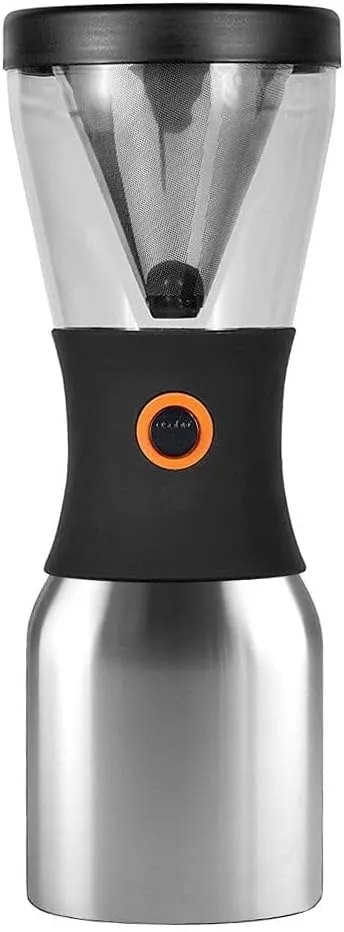 asobu Coldbrew Portable Cold Brew Coffee Maker With a Vacuum Insulated 34oz Stainless Steel 18/8 Carafe Bpa Free (Silver)