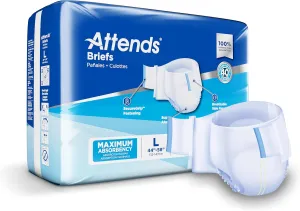 Attends DDA30 Adult Incontinence Briefs with Tab Closures, Large, 24ct Bag