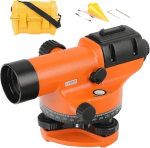 Automatic Optical Level 32X with Self-Leveling Magnetic Dampened Compensator and Transport Lock, Height/Distance/Angle Measuring Tool 393Ft of 3/10" at 100Ft Leveling Accuracy IP54 Waterproof
