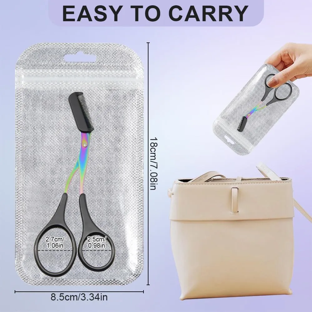 B-Black Non-Slip Eyebrow Razor and Scissors - Precision Trimming Tool for Men and Women - Black