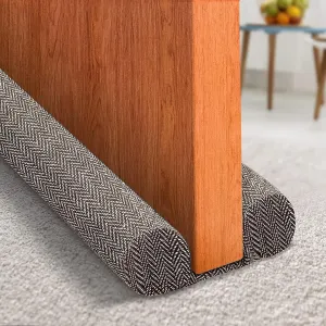 BAHREL Twin Door Draft Stopper, Under Door Draft Noise Blocker, Adjustable Size 32" to 38" Weather Stripping, Waterproof Door Draft Guard for Exterior & Interior Doors (Color : Coffee)