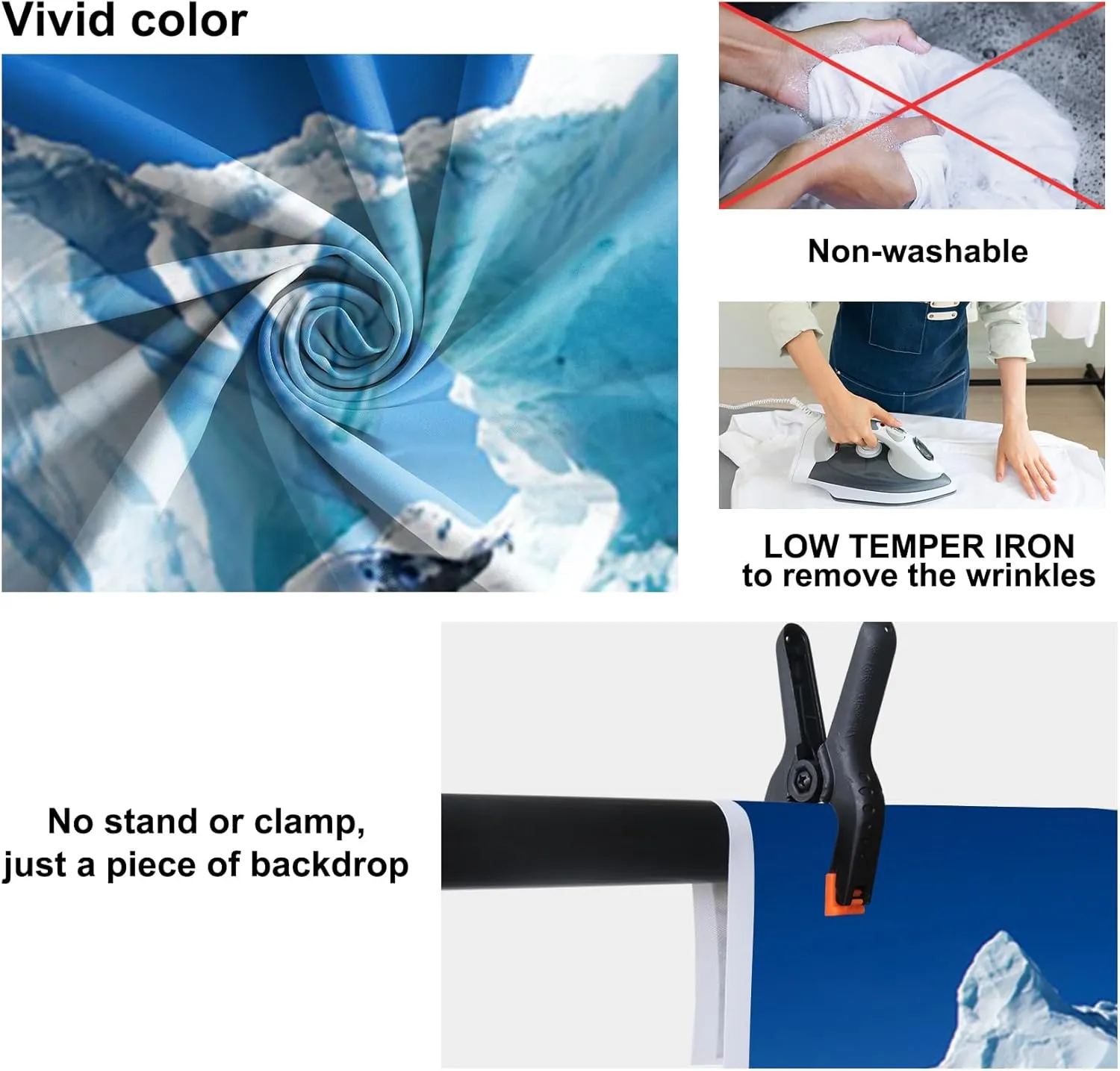 Baocicco 10x8ft White Iceberg Backdrops for Photography Polar Region Snow Wedding Backdrop North Pole Ice Shelf Snow Mountain Backdrops Blue Sky Pure Clean Sea Water Backdrop Photo Shooting Props