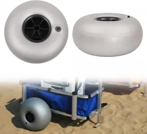 Beach Balloon Wheels, 2 Pack 16'' Replacement Balloon Sand Tires for Kayak Trolley, Canoe Dolly, Garden Cart, Sand Wagon - Single Max Capacity 176.36Lbs