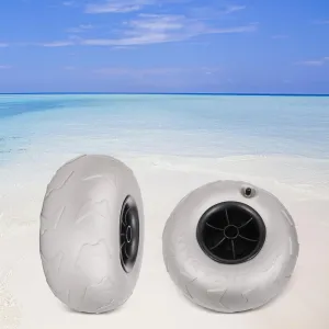 Beach Inflatable Wheels, 2pcs Balloon Wheels 10" Replacement Big Beach Sand Tires, Beach Balloon Wheels, for Kayak Dolly Canoe Canoe Cart and Buggy