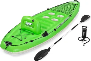 Bestway Hydro-Force Inflatable Kayak | Koracle Inflatable Boat Complete Set for Fishing with Hand Pump, Paddle and Storage Bag, 1 Person Capacity Multiple Styles