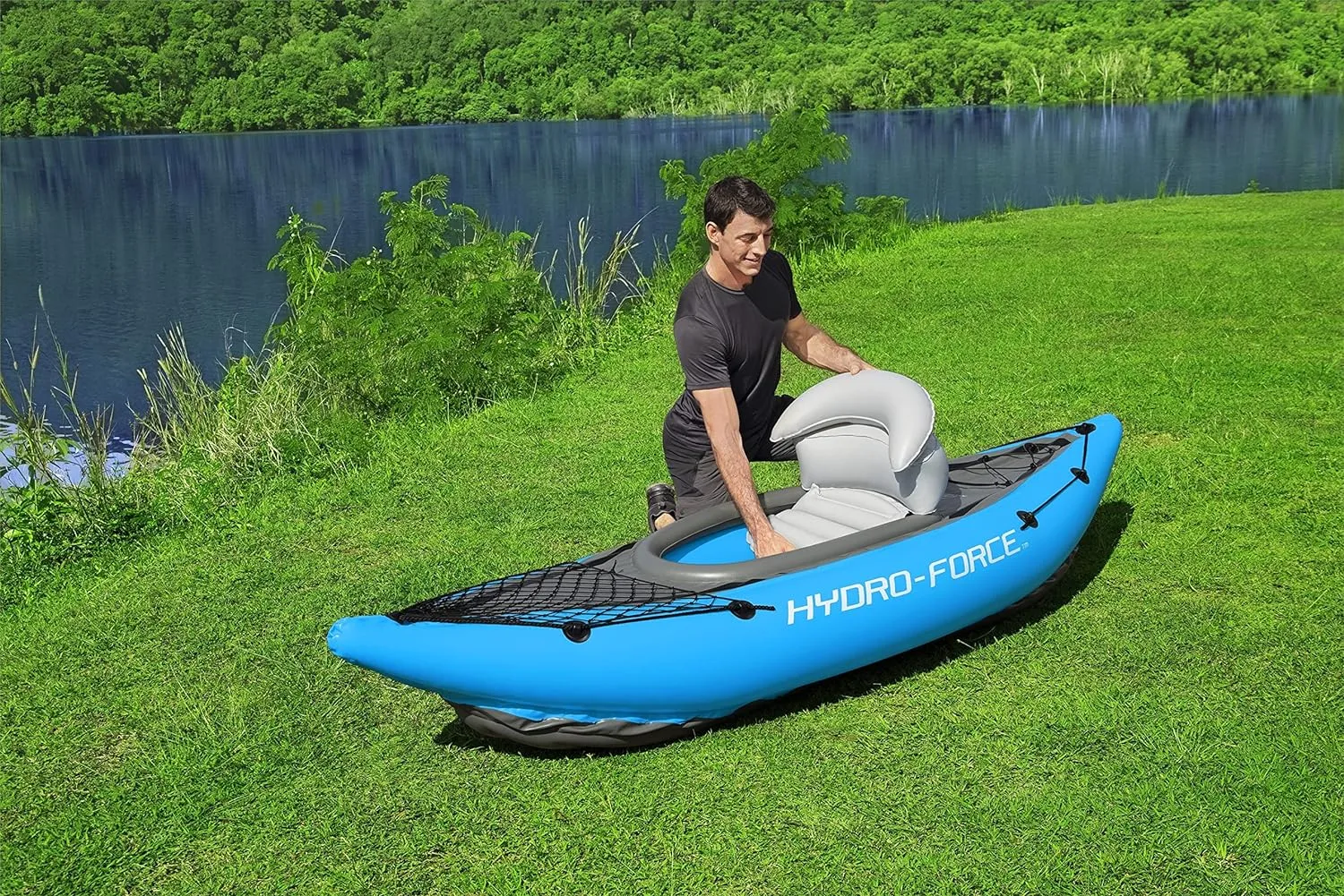 Bestway Hydro Force Inflatable Kayak Set | Includes Seat, Paddle, Hand Pump, Storage Carry Bag | Great for Adults, Kids and Families