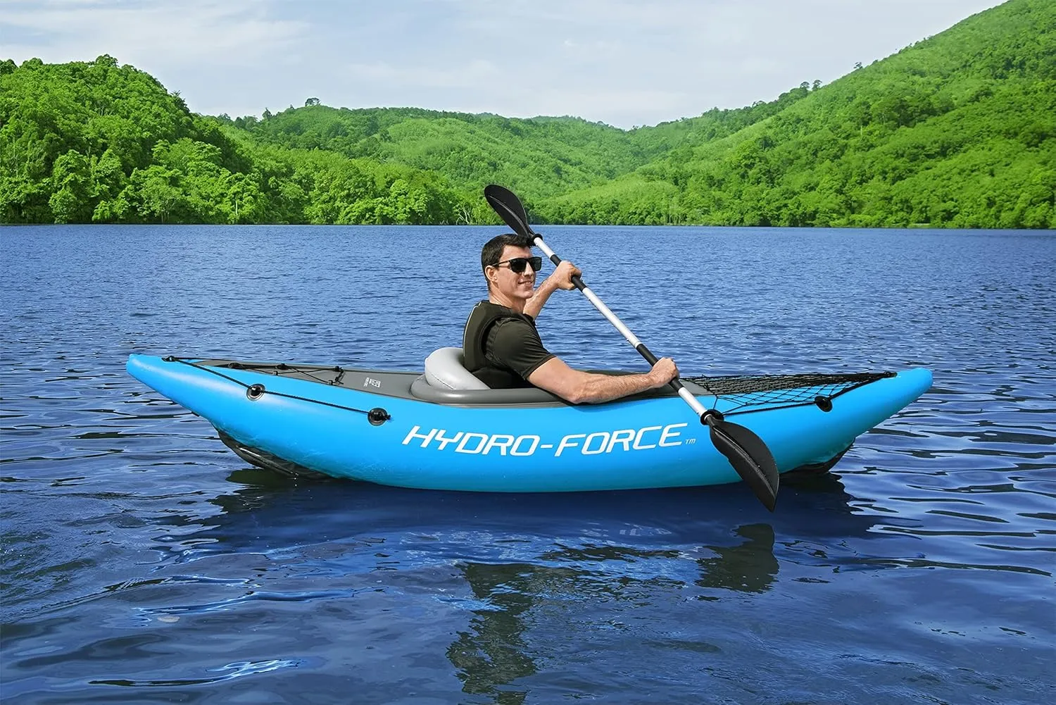 Bestway Hydro Force Inflatable Kayak Set | Includes Seat, Paddle, Hand Pump, Storage Carry Bag | Great for Adults, Kids and Families