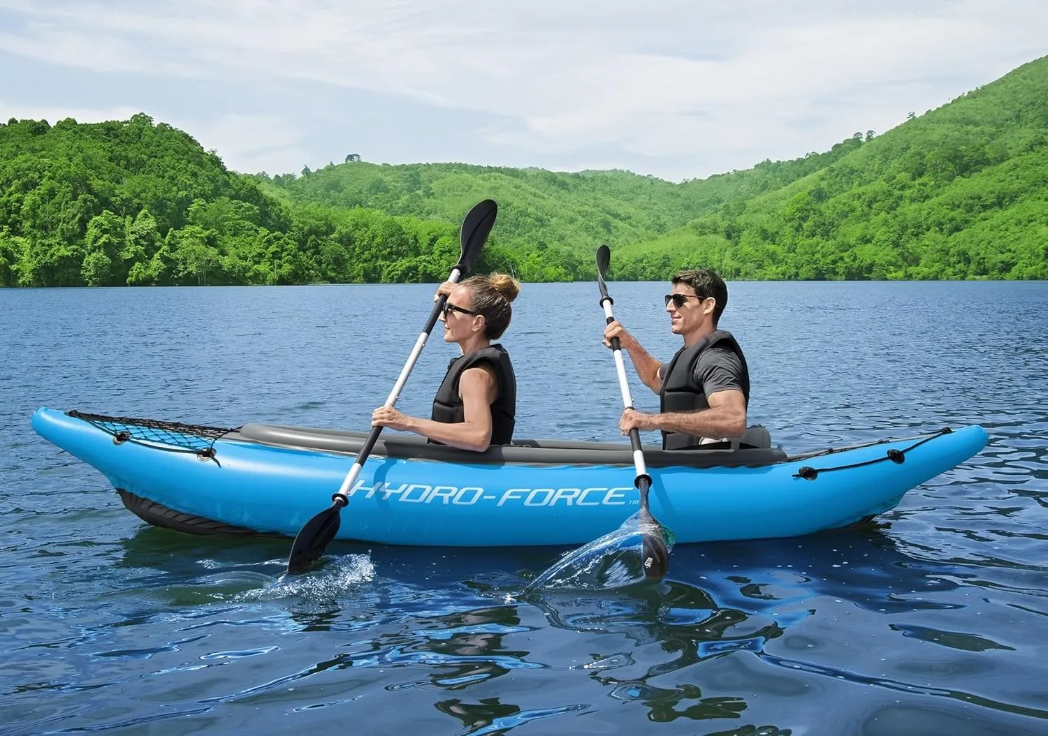 Bestway Hydro Force Inflatable Kayak Set | Includes Seat, Paddle, Hand Pump, Storage Carry Bag | Great for Adults, Kids and Families