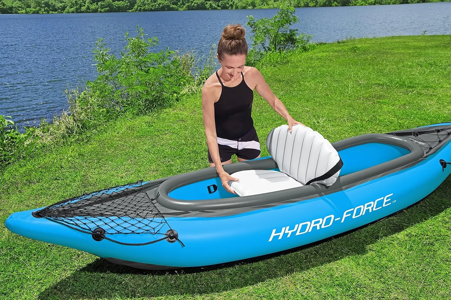 Bestway Hydro Force Inflatable Kayak Set | Includes Seat, Paddle, Hand Pump, Storage Carry Bag | Great for Adults, Kids and Families