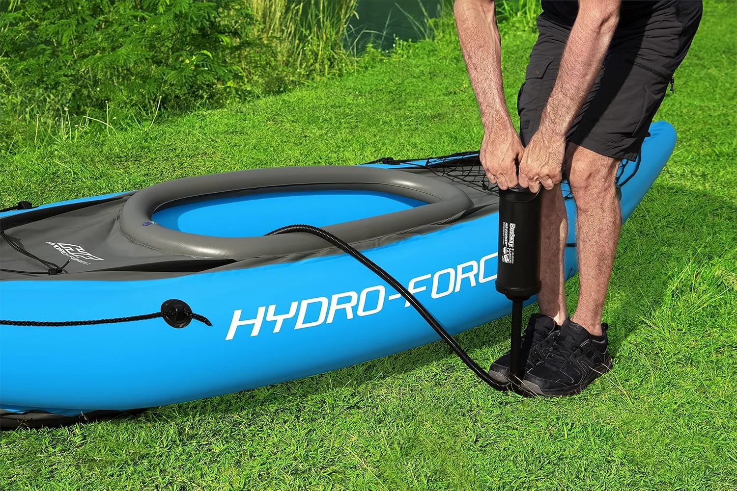 Bestway Hydro Force Inflatable Kayak Set | Includes Seat, Paddle, Hand Pump, Storage Carry Bag | Great for Adults, Kids and Families