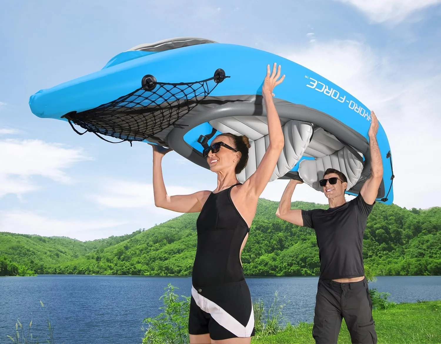 Bestway Hydro Force Inflatable Kayak Set | Includes Seat, Paddle, Hand Pump, Storage Carry Bag | Great for Adults, Kids and Families