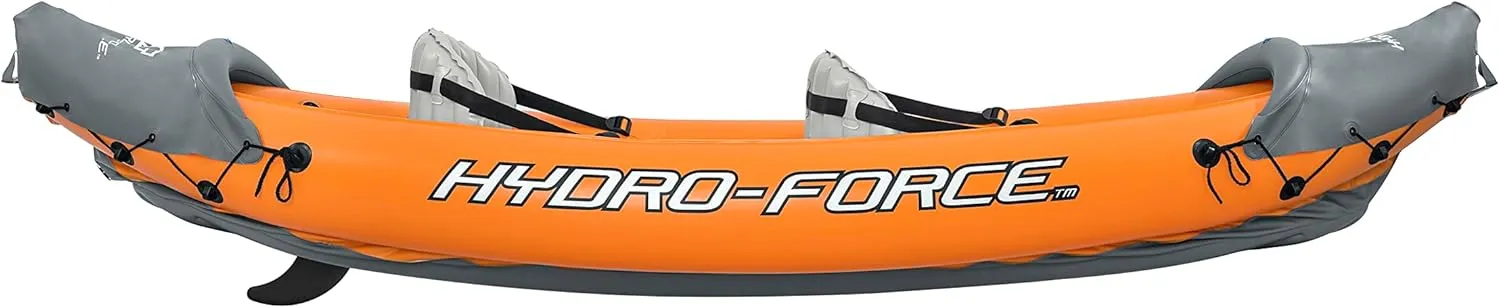 Bestway Hydro-Force Rapid Kayak | 2 Person Inflatable Kayak Set with Seats, Backrest, Paddles, Hand Pump and Carry Bag, Orange