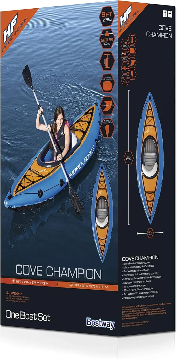 BestwayBestway Hydro-Force Cove Champion Inflatable Kayak for 1 Adult, Inflatable raft Set