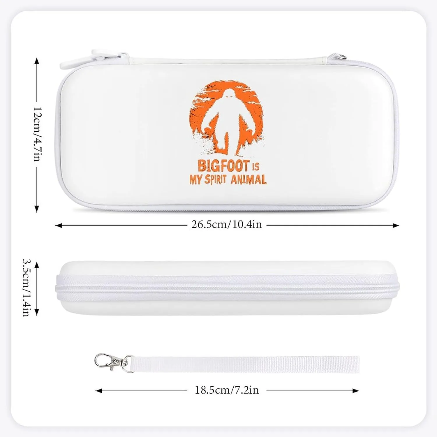 Bigfoot is My Spirit Animal Hard Shell Travel Case with Rope 15 Game Card Pockets Compatible with Switch Protective