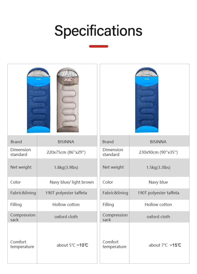 BISINNA Camping Sleeping Bag Ultralight Waterproof Winter Warm Envelope Backpacking Sleeping Bags for Outdoor Traveling Hiking