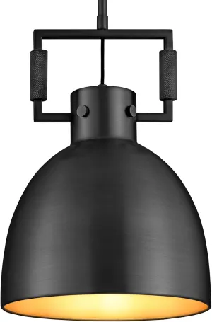 Black Pendant Lights Kitchen Island, 10" Industrial Pendant Light Fixtures Vintage Brass Farmhouse Pendant Lights Dome Shade for Kitchen Dining Room Hallway Restaurant