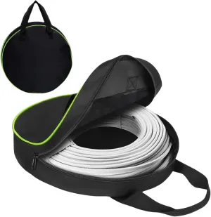 BLIRITEL Round Cable Bag, Waterproof Jumper Cable Organizer Storage Bag, Perfect for Jumper Cables,RV Sewer Pipe,EV Charging Cord Storage,Extensions and Garden Hoses,Camper Accessories (Black/Green)