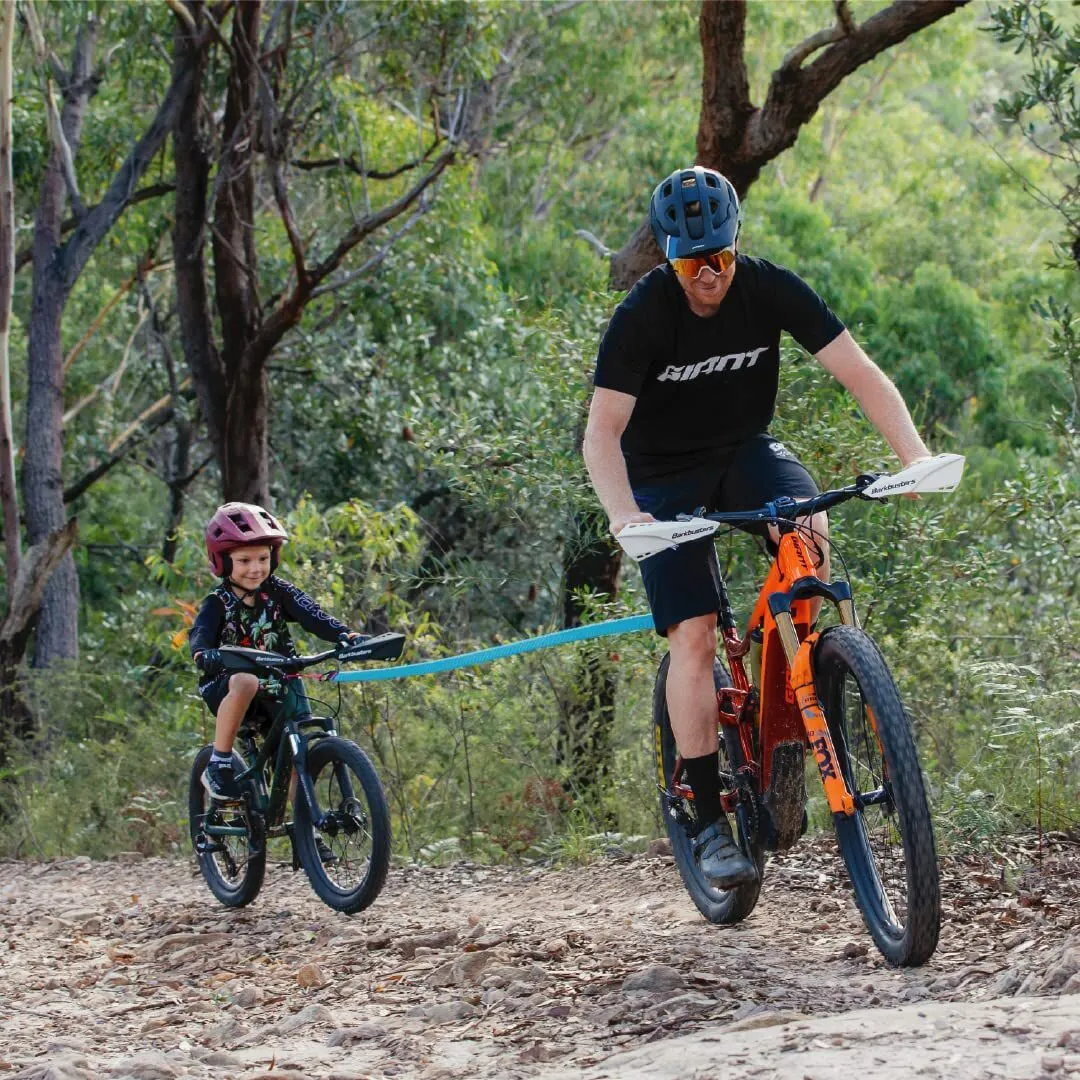 Blue MTB Bicycle Tow Rope - Bungee Tow Strap for Kids & Family Cycling Uphill Assist